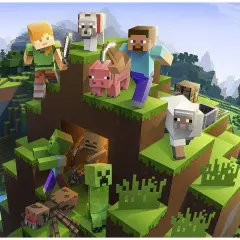 Postacie z Minecrafta: Steve, Alex, pies, świnia, owca, zombie, szkielet i pająk. Szukasz kodów do Minecraft?
