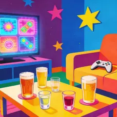 Kolorowy pokój z grami, napojami i padami. Idealne miejsce, by graj po polsku!