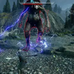 Wielki olbrzym atakuje w Dragon Age: Inkwizycja. Gracze walczą z nim, używając magii i broni.
