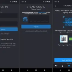 Ekran logowania Steam. Dowiedz się, jak zmienić hasło na Steam na telefonie, logując się lub dodając uwierzytelniacz.