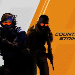 Dwóch graczy Counter-Strike 2 z bronią, gotowych do akcji. Poznaj komendy na bronie CS GO i zostań mistrzem!