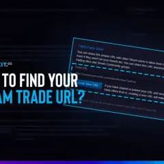 Jak znaleźć swój Steam trade link? Obraz pokazuje, gdzie znajdziesz swój Steam trade link, aby otrzymywać oferty wymiany.