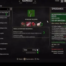 Arcymistrzowski rynsztunek kota: stalowy miecz z Kaer Morhen, wymagany poziom 40, 5.