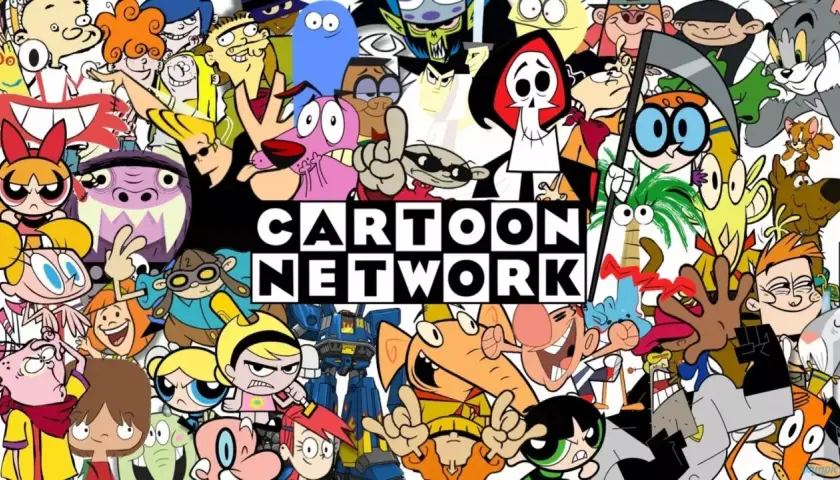 Kolorowa kolaż postaci z Cartoon Network, w tym Atomówki, Johnny Bravo i Dexter. Idealne dla fanów **Cartoon Network gry**!