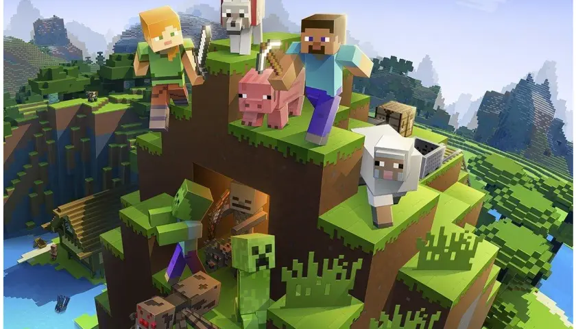 Postacie z Minecrafta: Steve, Alex, pies, świnia, owca, zombie, szkielet i pająk. Szukasz kodów do Minecraft?