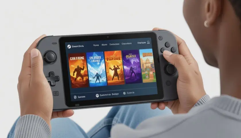 Osoba gra w gry Steam na urządzeniu przenośnym, pokazując, jak grać w gry Steam na Android bez Steam Link.