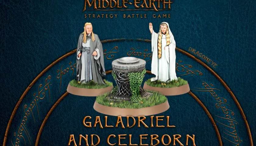 Galadriela i Celeborn, postacie z gry strategicznej Middle-earth, gotowi do bitwy.