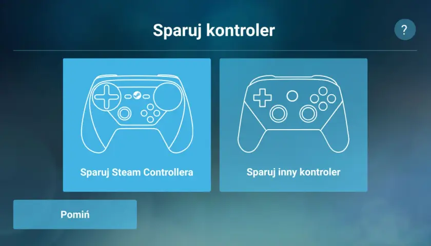 Chcesz wiedzieć, czy da się grać w gry ze Steam na telefonie? Ekran parowania kontrolera pokazuje opcje połączenia Steam Controller lub innego.