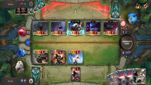 Gra karciana na telefonie, gdzie gracze walczą potworami. Idealna dla fanów najlepszych gier multiplayer na telefon.