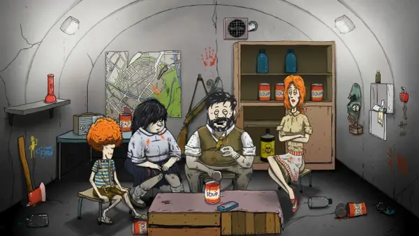 Rodzina w schronie, otoczona zapasami i mapą, czeka na lepsze czasy. Może to scena z jednej z najlepszych gier indie?
